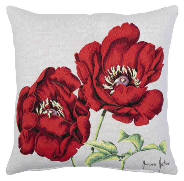 Poppies II by Hettier Tapestry Cushion - 46x46cm (18