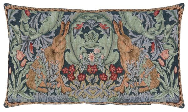 Morris Hares Cushion with Feather Filler - 35x60cm (14