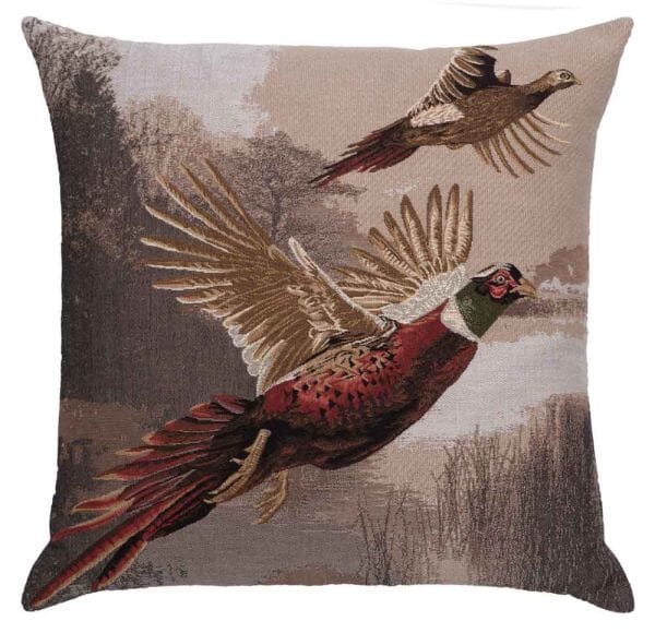 Pheasants in Flight Regular Cushion with filler - 46x46cm (18