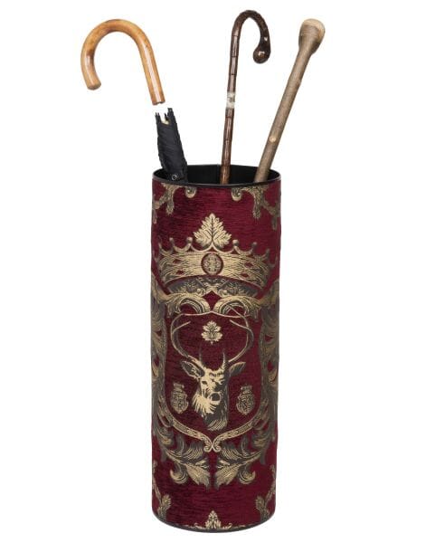 Regal Stag Red Tapestry Umbrella Stand