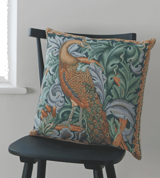 Morris Peacock Right Regular Cushion with filler - 46x46cm (18