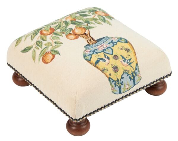 Orange Tree Vase Tapestry Footstool