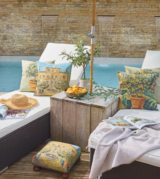 Tuscany Villa Tapestry Footstool