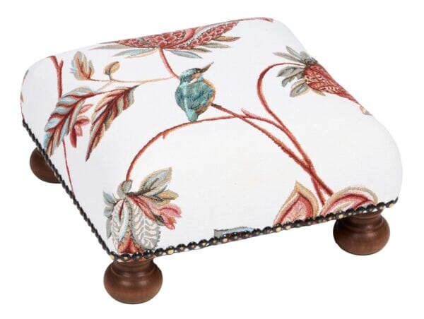 Exotic Kingfishers Tapestry Footstool