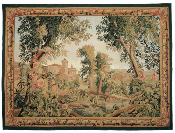 Verdure au Oiseau Royal Handwoven Tapestry (Greenery with Royal Bird) - 152 x 206 cm (5'0
