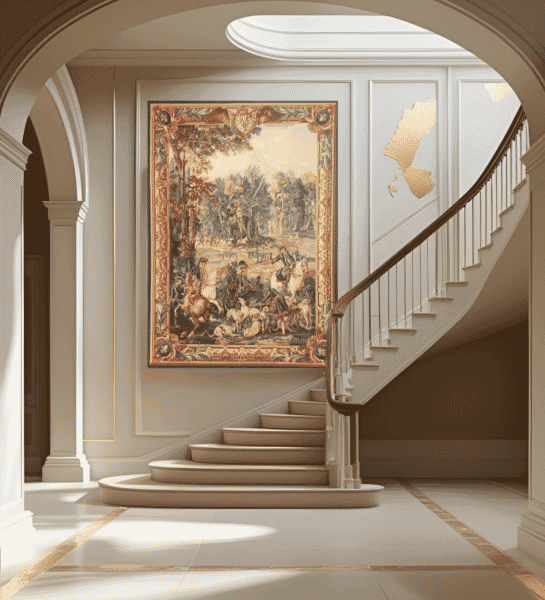 Louis XIV Hunt Handwoven Tapestry - 225 x 165 cm (7'4