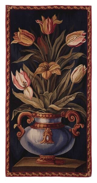 Flemish Tulips Handwoven Tapestry - 188 x 92 cm (6'2