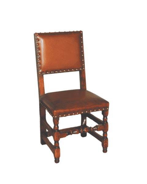 Set of 6 -  James I Cromwellian Dining Chairs in Hide