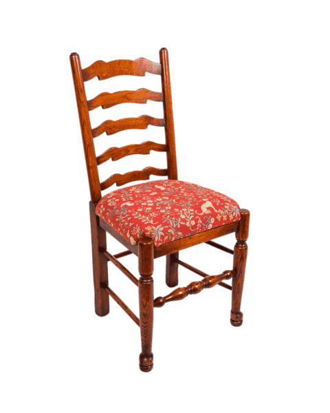 Set of 8 - Ladderback Oak Armchairs & Sidechairs with Upholstered Seats
