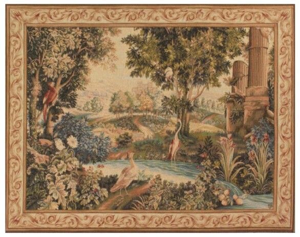 Verdure aux Volatiles Loom Woven Tapestry - 150 x 188 cm (4'11