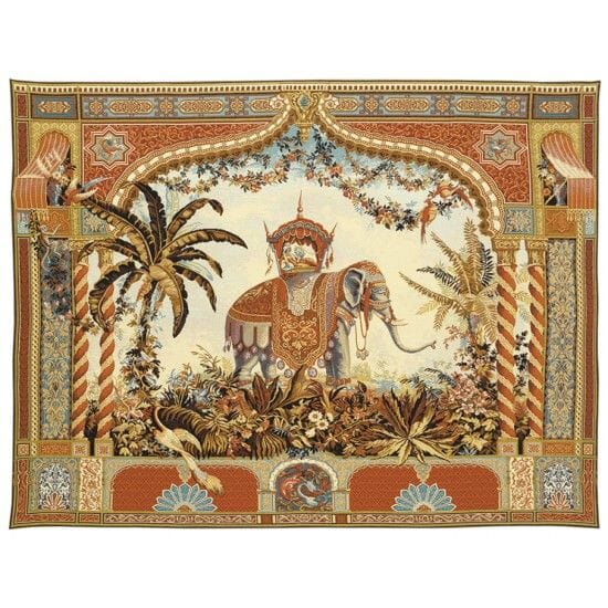 Indian Elephant Loom Woven Tapestry - 140 x 180 cm (4'7