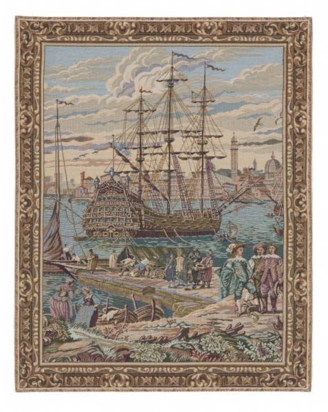 Merchant Ship Loom Woven Tapestry - 68 x 53 cm (2'3