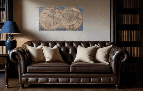 Map of the World Loom Woven Tapestry - 66 x 116 cm (2'2