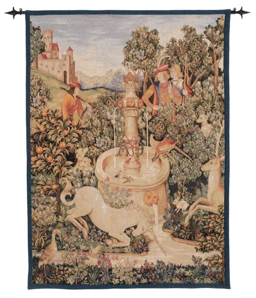 Unicorn by the Fountain Loom Woven Tapestry - 150 x 110 cm (4'11