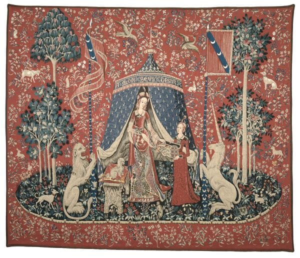 Lady with the Unicorn 'A Mon Seul Desir' Loom Woven Tapestry - 92 x 120 cm (3'0