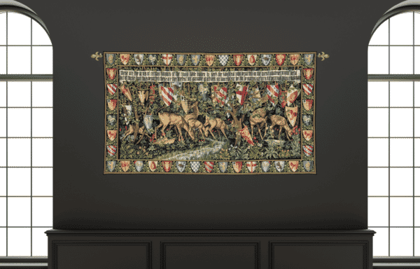 Deer and Shields Loom Woven Tapestry - 2 Sizes Available