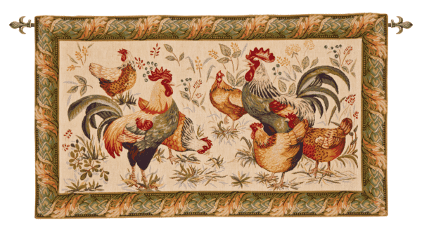 Country Hens Loom Woven Tapestry - 53 x 92 cm (2'0