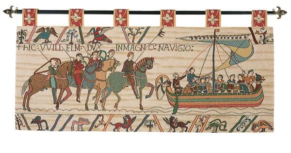 Bayeux - Williams Sails for England Loom Woven Tapestry - 58 x 123 cm (1'11