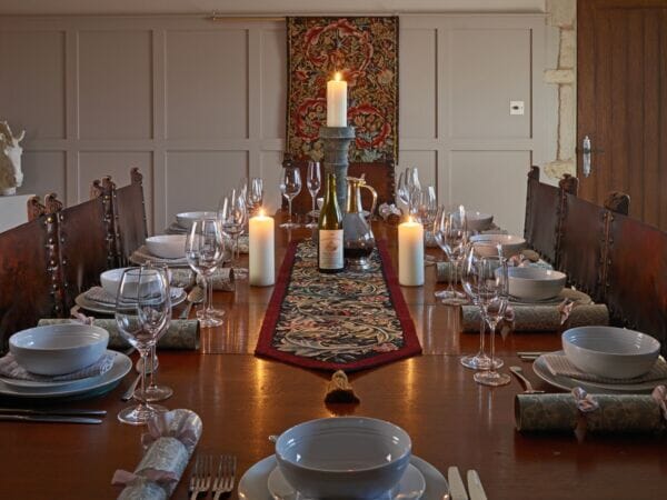 Acanthus Burgundy Tapestry Table Runner - 180x34cm (71
