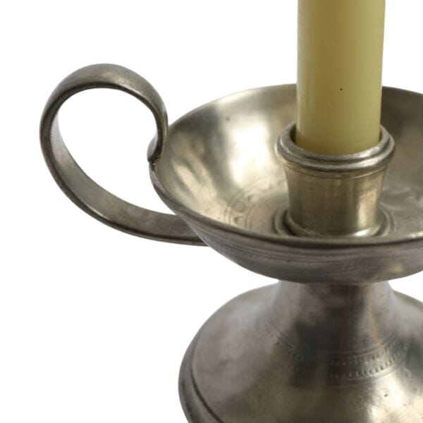 Pewter Chamber Candlestick Holder - Approx. H.8 x W.13 cm - Last Piece Remaining!