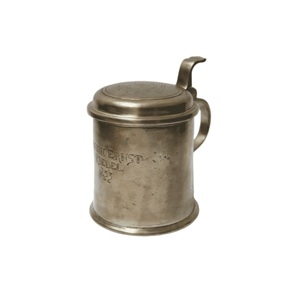 Engraved Lidded Pewter Tankard - Approx. H.14 x W.15 cm - Last Piece Remaining!