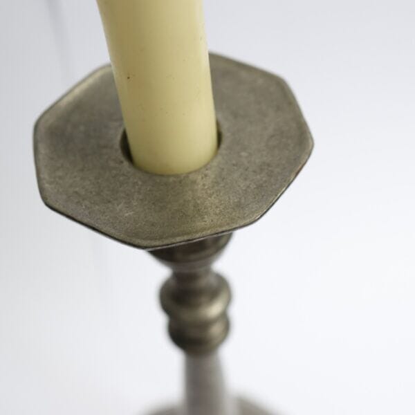 Pair of Pewter Candlestick Holders - Approx. H.24 x W.11 cm - Last Pieces Remaining!
