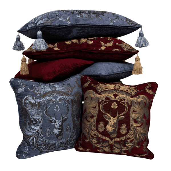 Regal Stag Red Tapestry Cushion  - 46x46cm (18