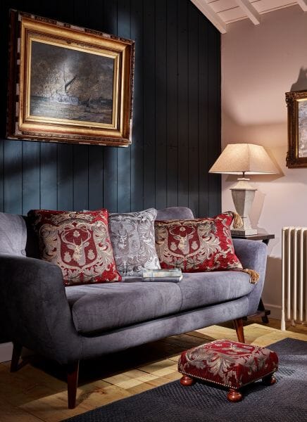 Regal Stag Red Tapestry Cushion  - 46x46cm (18
