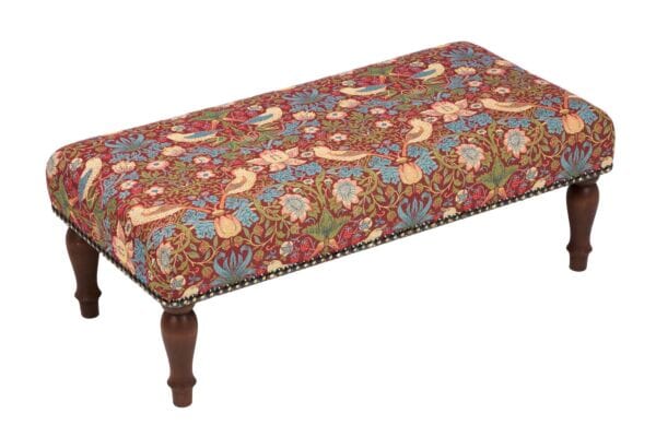Strawberry Thief Red Upholstered Regular Stool