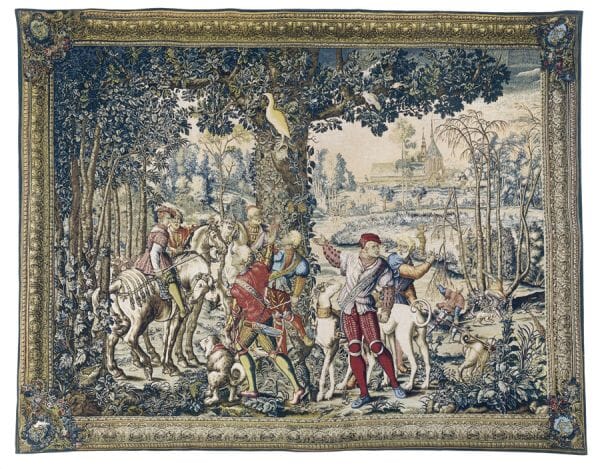 Chasse de Maximilien 'L'Affut' Silkscreen Tapestry - 180 x 230 cm (5'11