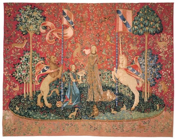 La Dame a la Licorne 'Le Gout' Silkscreen Tapestry - 2 Sizes Available