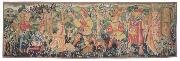 La Vie Medieval (Medieval Life) Silkscreen Tapestry - 104 x 325 cm (3'5