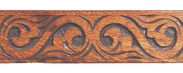 Hand-Carved Oak Refectory Table  with S-Curve Rails - 10'0