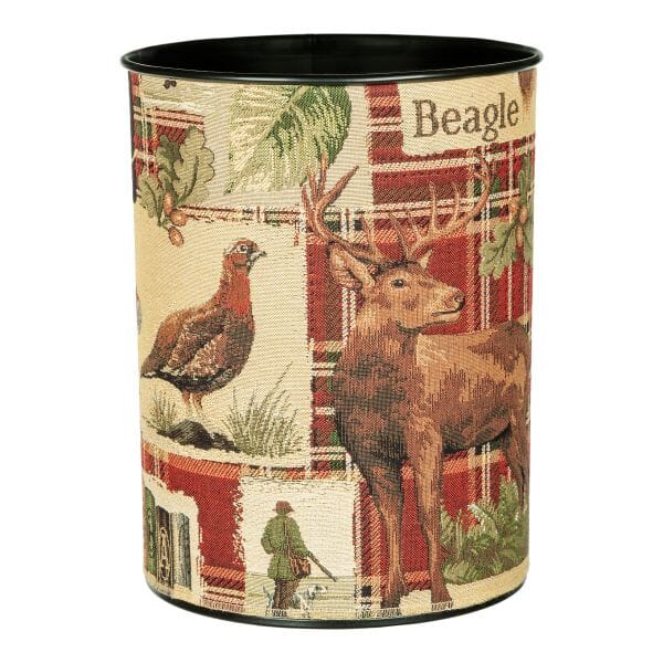 Beagle Red Tartan Tapestry Waste Bin