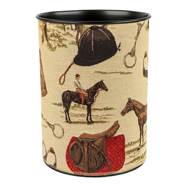 Horse Riding Tapestry Waste Bin
