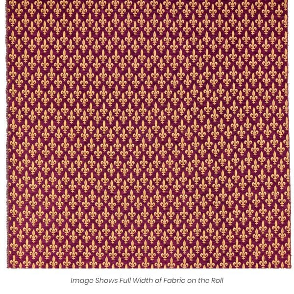 Fleur de Lys - Burgundy Tapestry Fabric
