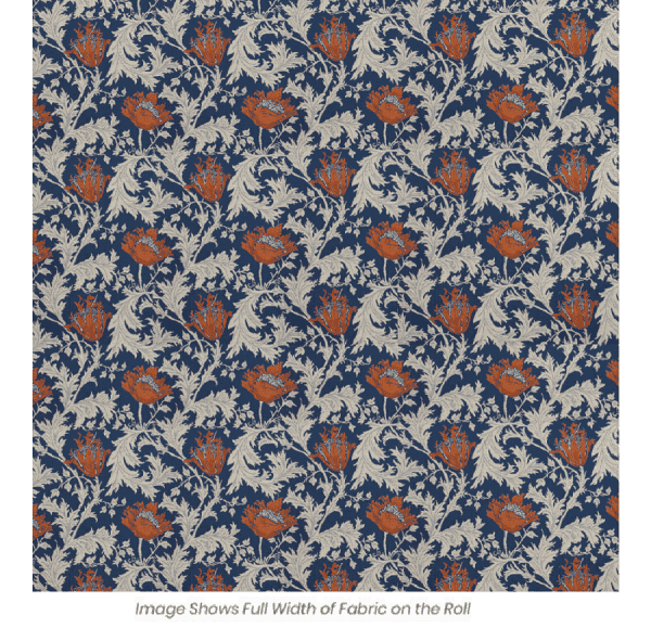 Morris Anemone Blue Rust Tapestry Fabric