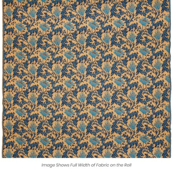 Morris Anemone Gold Blue Tapestry Fabric