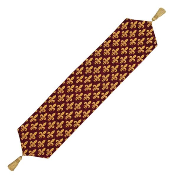 Fleur de Lys Burgundy Tapestry Table Runner