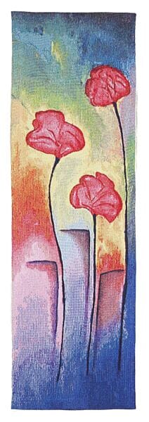 Poppies III Loom Woven Tapestry - 100 x 32 cm (3'3