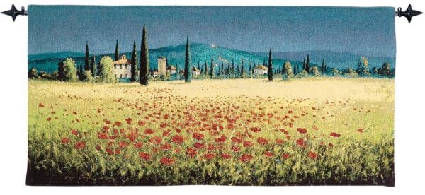 Panorama Poppies Loom Woven Tapestry - 66 x 132 cm (2'2