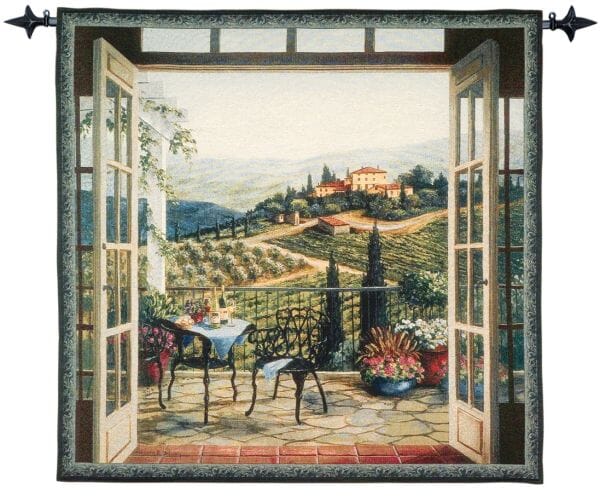 Balcony View Loom Woven Tapestry - 130 x 132 cm (4'3