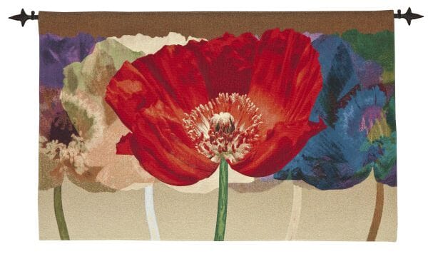 Grand Poppies Loom Woven Tapestry - 84 x 132 cm (2'9