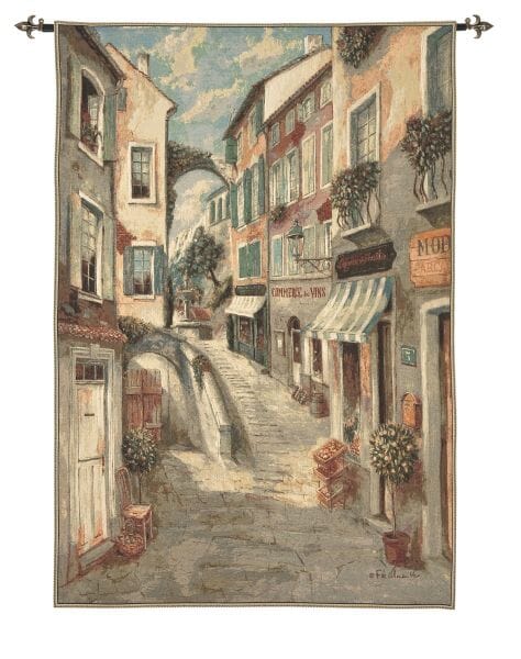 Provence Village Steps Loom Woven Tapestry - 140 x 100 cm (4'7