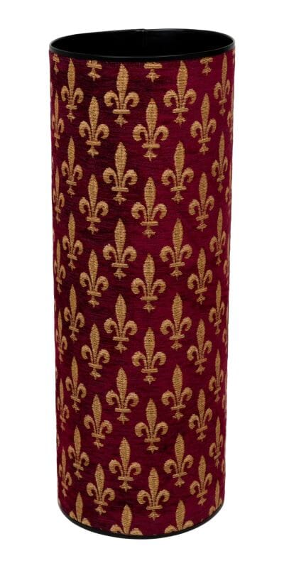 Fleur de Lys Burgundy Tapestry Umbrella Stand