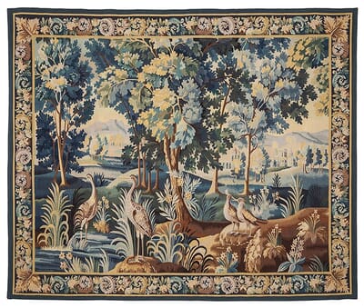 Verdure aux Oiseaux Handwoven Tapestry - 195 x 254 cm (6'5" x 8'4") - Requires Rod Size 6